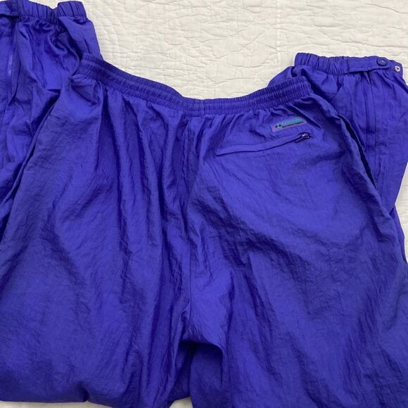 Vintage Columbia Men’s Purple Windbreak Joggers size Medium - Picture 4 of 13